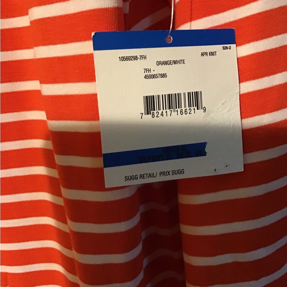 NEW Anne Klein Striped Orange & White Long Sleeve Top - XL - Picture 2 of 3